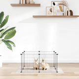 vidaXL Pet Playpen with 8 Panels, Black, 35x35 cm, Steel