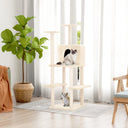 vidaXL Meuble de jardin avec palettes en sisal 144,5 cm crème jaune