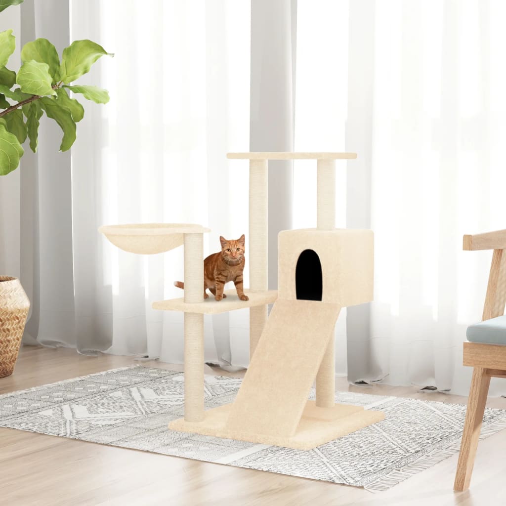 vidaXL Meuble de jardin avec palettes en sisal 82 cm crème jaune