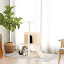 vidaXL Meuble de jardin avec palettes en sisal 109 cm crème jaune