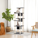 vidaXL Cat Tree with Sisal Scratching Posts 169 cm Cream