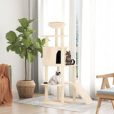 vidaXL Cat Tree with Sisal Scratching Posts 166 cm Cream