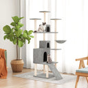 vidaXL Cat Tree with Sisal Scratching Posts 175 cm Light Grey