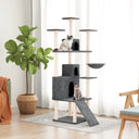 vidaXL Cat Tree with Sisal Scratching Posts 175 cm Light Grey