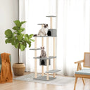 vidaXL Cat Tree with Sisal Scratching Posts 176 cm Cream