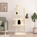 vidaXL Kattenmeubel met sisal krabpalen 166 cm crèmekleurig