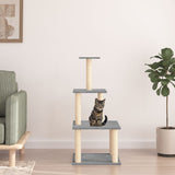 vidaXL Cat Tree with Sisal Scratching Posts 111 cm Cream