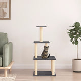 vidaXL Cat Tree with Sisal Scratching Posts 111 cm Cream