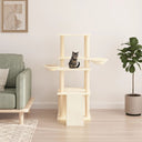 vidaXL Meuble de jardin avec palettes en sisal 133 cm crème jaune