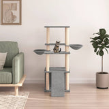 vidaXL Cat Tree with Sisal Scratching Posts 133 cm Cream
