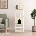 vidaXL Cat Tree with Sisal Scratching Posts 154 cm Cream