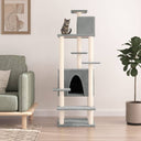 vidaXL Cat Tree with Sisal Scratching Posts 154 cm Cream