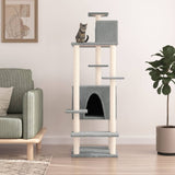 vidaXL Cat Tree with Sisal Scratching Posts 154 cm Cream