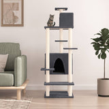 vidaXL Cat Tree with Sisal Scratching Posts 154 cm Cream