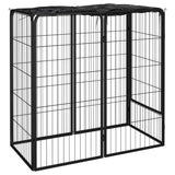 vidaXL Dog Kennel 6 Panels 50 x 100 cm Powder-Coated Steel Black