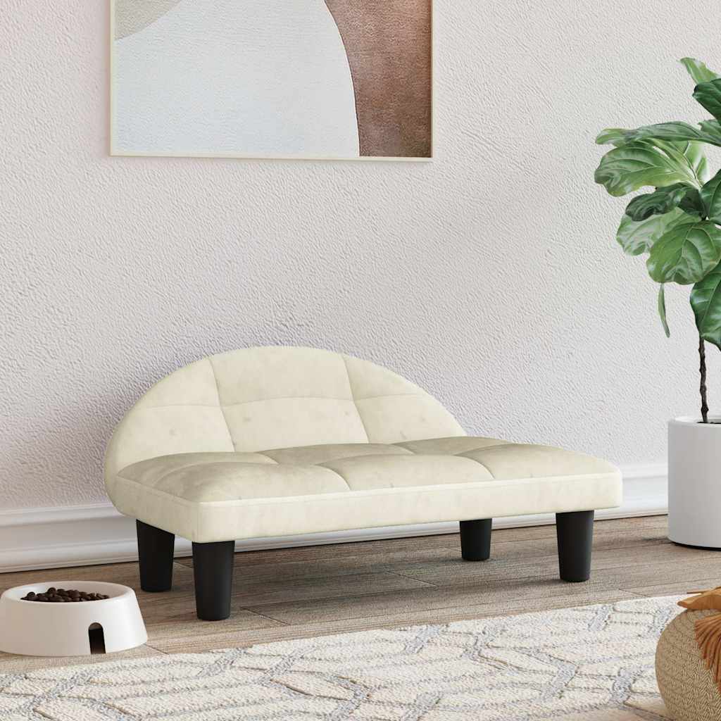 vidaXL Dog Bed 70x52x30 cm Fabric Cream