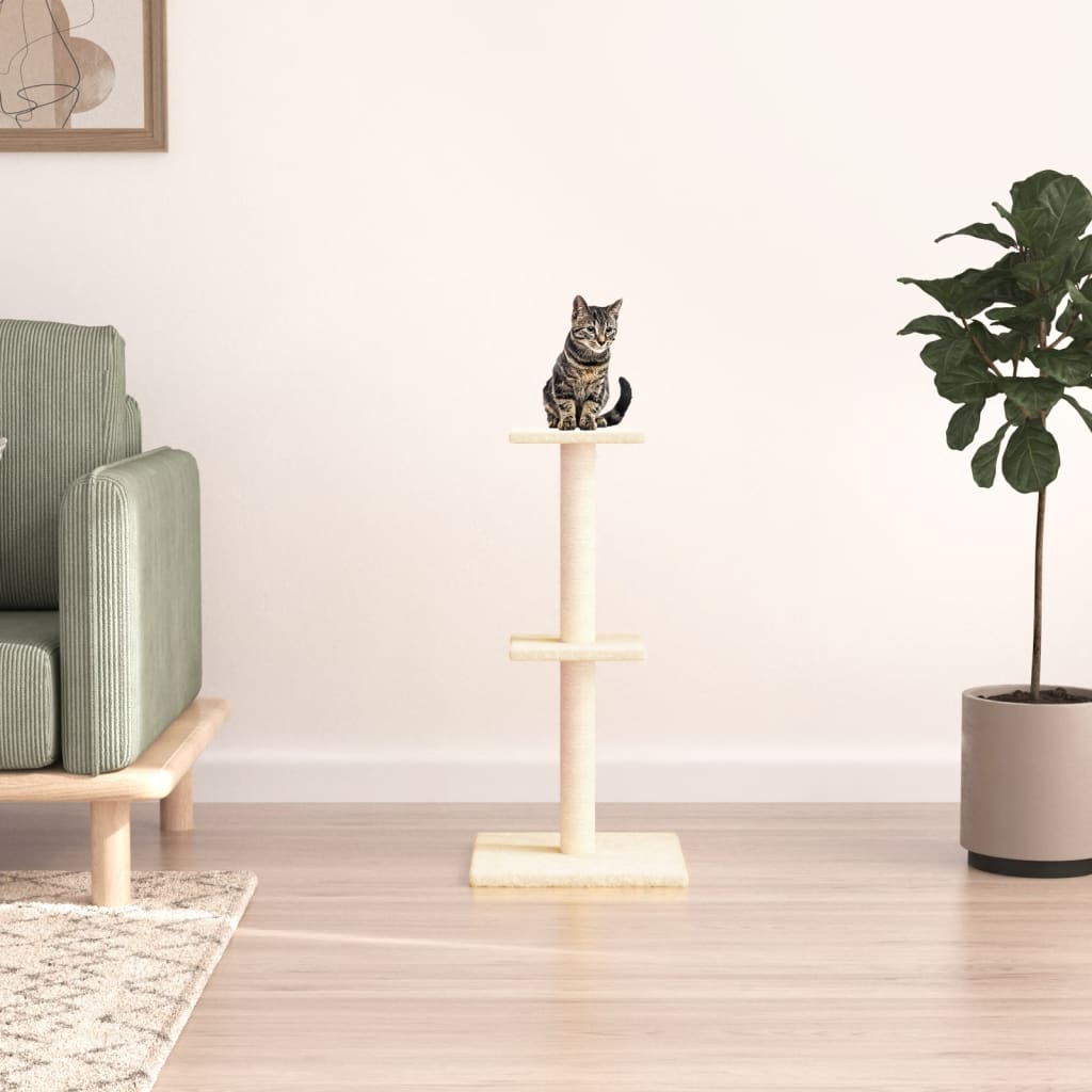 vidaXL Cat Tree with Sisal Scratching Posts 73 cm Cream