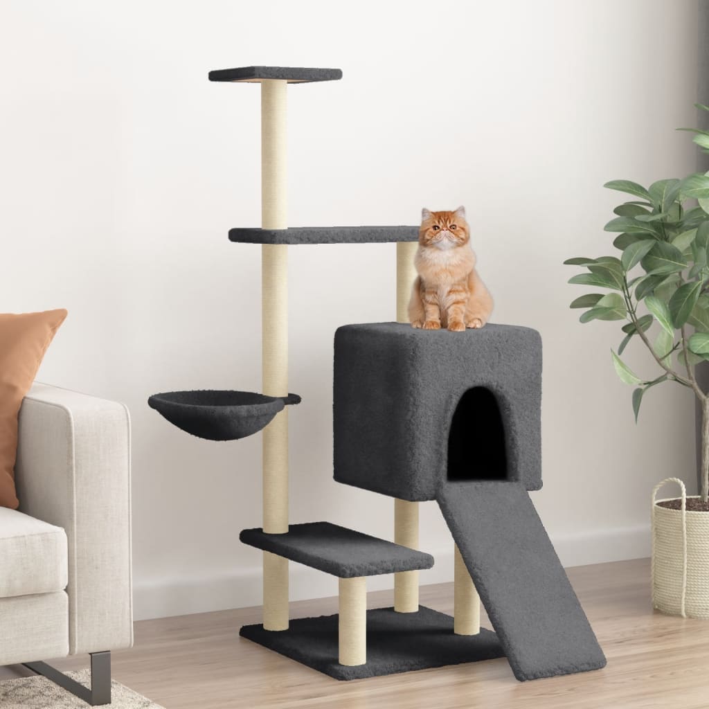 vidaXL Cat Tree with Sisal Scratching Posts 130.5 cm Cream