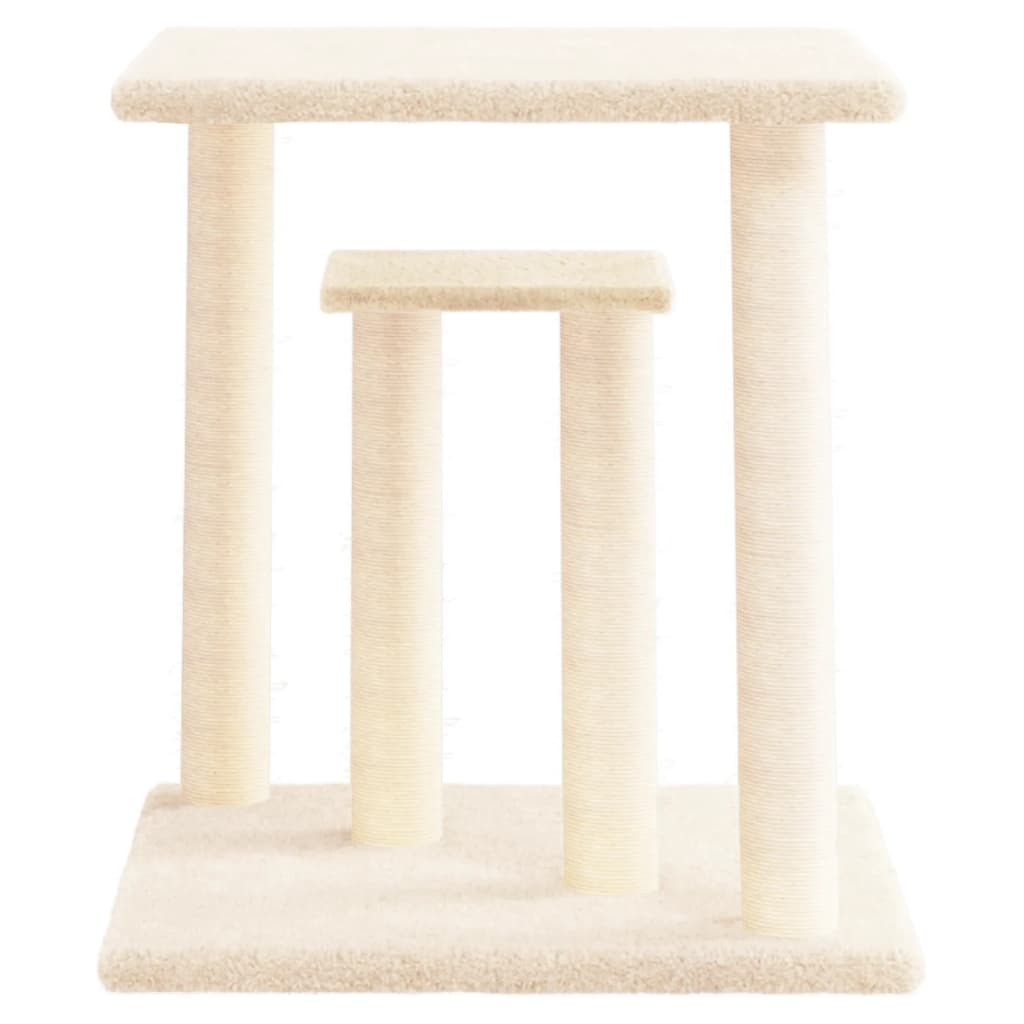 vidaXL Krabpaal met platforms 50 cm crèmekleurig