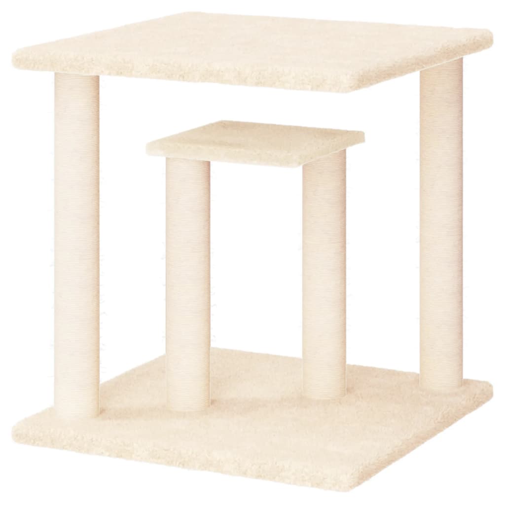 vidaXL Krabpaal met platforms 50 cm crèmekleurig