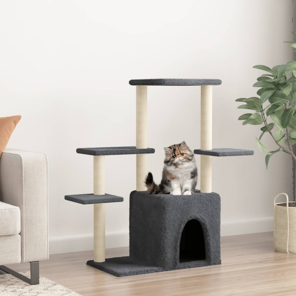 vidaXL Cat Tree with Sisal Scratching Posts 97.5 cm Cream
