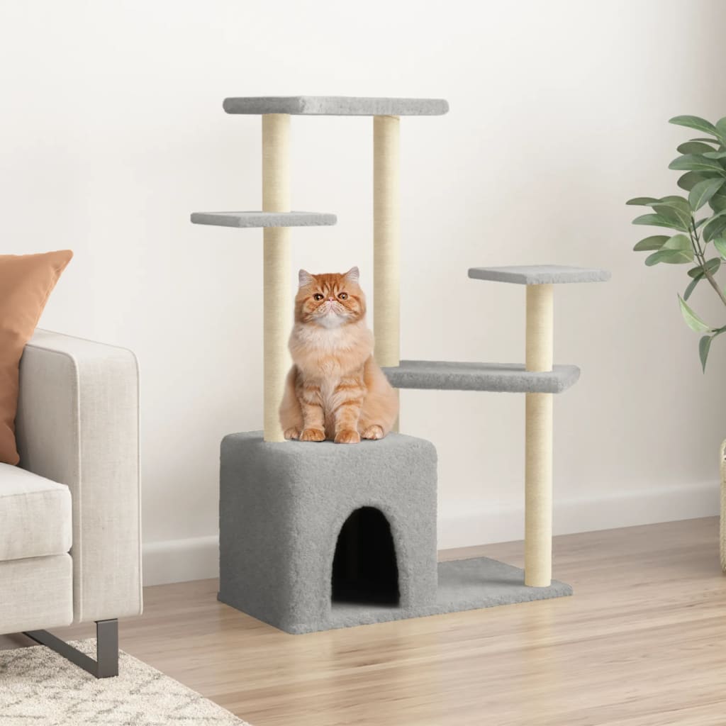 vidaXL Kattenmeubel met sisal krabpalen 107,5 cm crèmekleurig