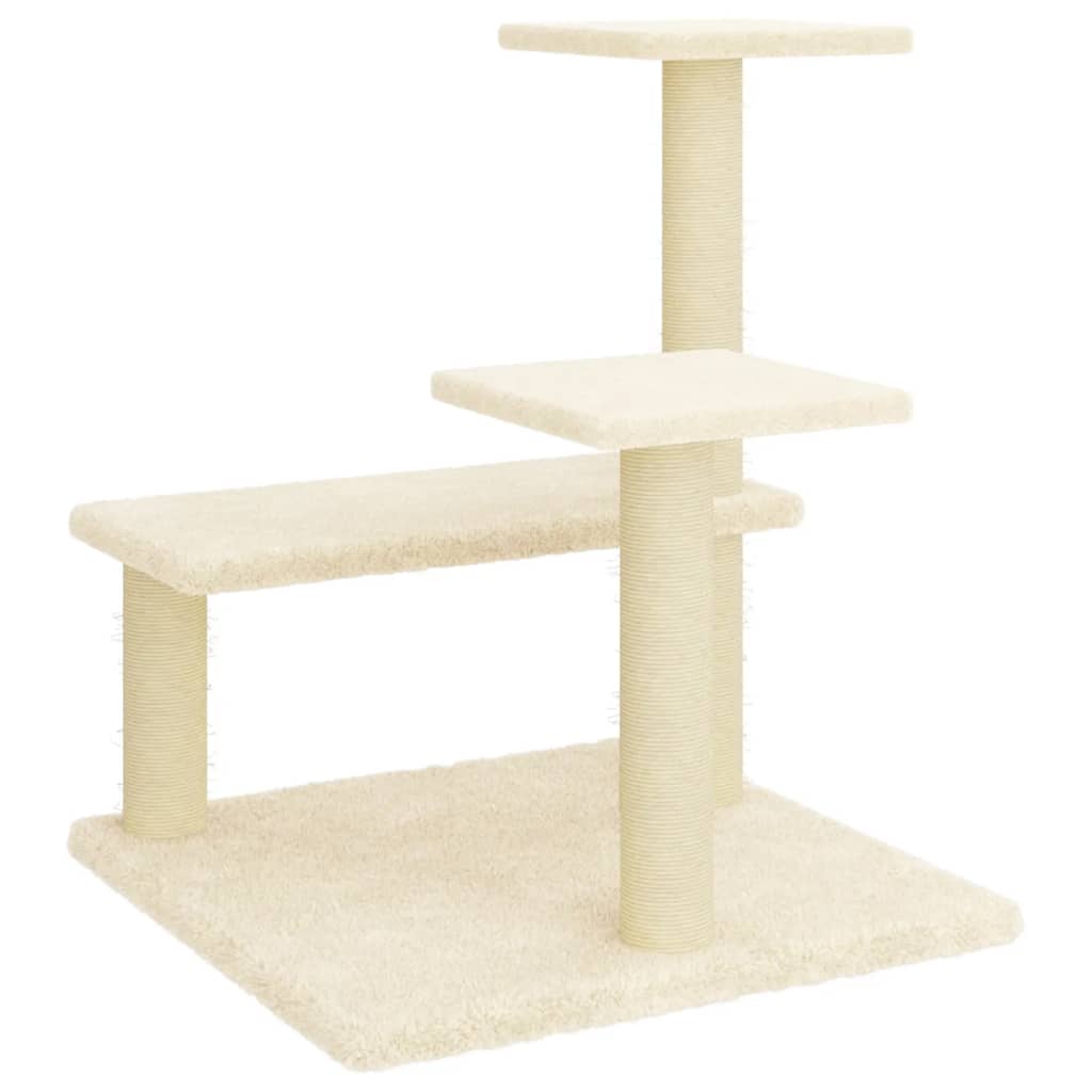vidaXL Kattenmeubel met sisal krabpalen 61 cm crèmekleurig