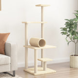vidaXL Kattenmeubel met sisal krabpalen 136 cm donkergrijs