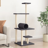vidaXL Kattenmeubel met sisal krabpalen 136 cm donkergrijs