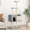 vidaXL Cat Tree with Sisal Scratching Posts 145 cm Cream