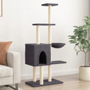 vidaXL Cat Tree with Sisal Scratching Posts 145 cm Cream