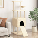 vidaXL Cat Tree with Sisal Scratching Posts 153 cm Cream