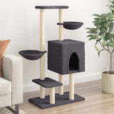 vidaXL Cat Tree with Sisal Scratching Posts 117 cm Cream