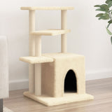 vidaXL Cat Tree with Sisal Scratching Posts 83.5 cm Cream