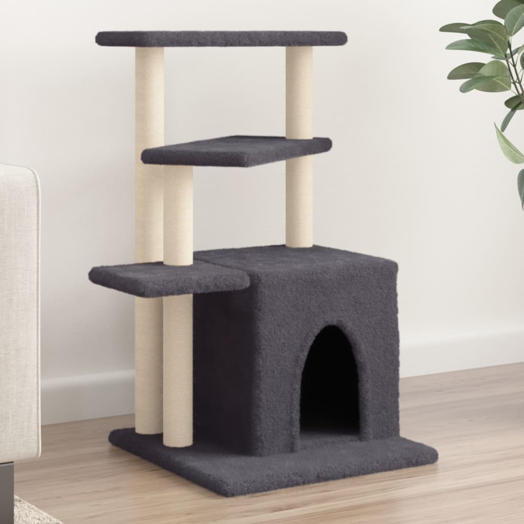 vidaXL Cat Tree with Sisal Scratching Posts 83.5 cm Cream