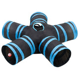 vidaXL Cat Tunnel 3-Way 90 cm Polyester Black and Blue
