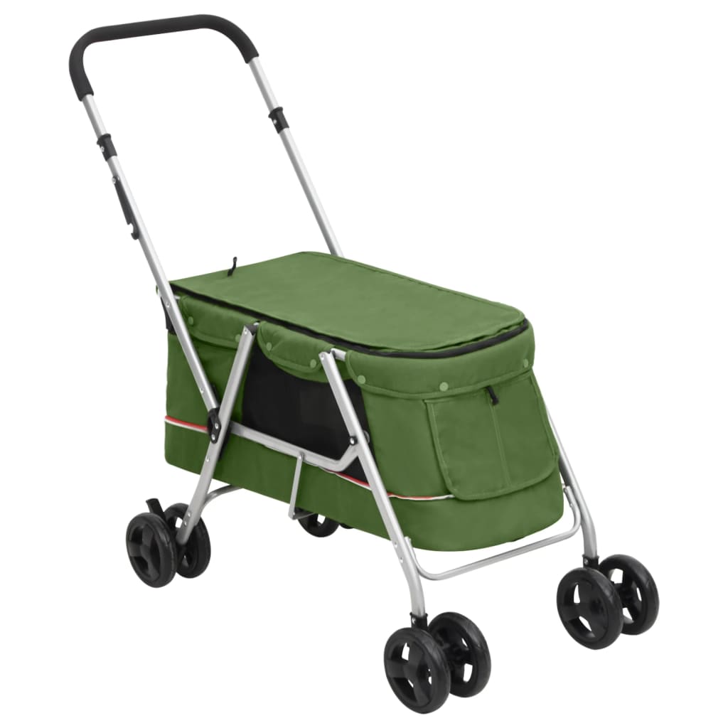 vidaXL Foldable Dog Stroller 100x49x96 cm Linen Fabric Black