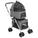 vidaXL Hondenwagen 2-laags inklapbaar 83x48x97 cm tissu Oxford gris