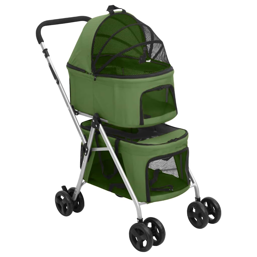 vidaXL Hondenwagen 2-laags inklapbaar 83x48x97 cm oxford stof grijs