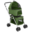 vidaXL Hondenwagen 2-laags inklapbaar 83x48x97 cm tissu Oxford gris