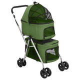 vidaXL Hondenwagen 2-laags inklapbaar 83x48x97 cm oxford stof grijs
