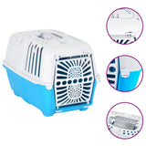 vidaXL Travel Crate 48x31.5x33 cm polypropylene white and blue