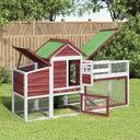 vidaXL Kippenhok 186,5x58,5x113 cm massif vert foncé brun