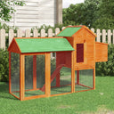 vidaXL Kippenhok 193x65x117 cm massif vert grenenhout brun
