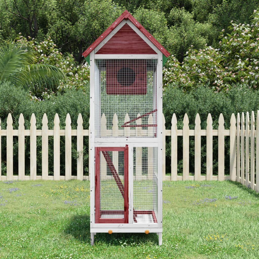 vidaXL Volière 60x58,5x160 cm massief grenenhout bruin