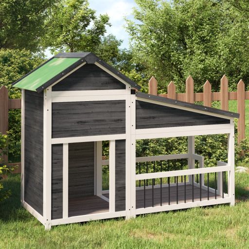 vidaXL Dog Kennel 143x60.5x109 cm solid pine wood brown