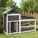vidaXL Hondenhok 143x60,5x109 cm vert massif marron
