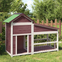 vidaXL Hondenhok 143x60,5x109 cm vert massif marron