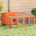 vidaXL Konijnenhok 144x123x67,5 cm massif vert foncé brun