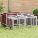 vidaXL Konijnenhok 144x123x67,5 cm massif vert foncé brun